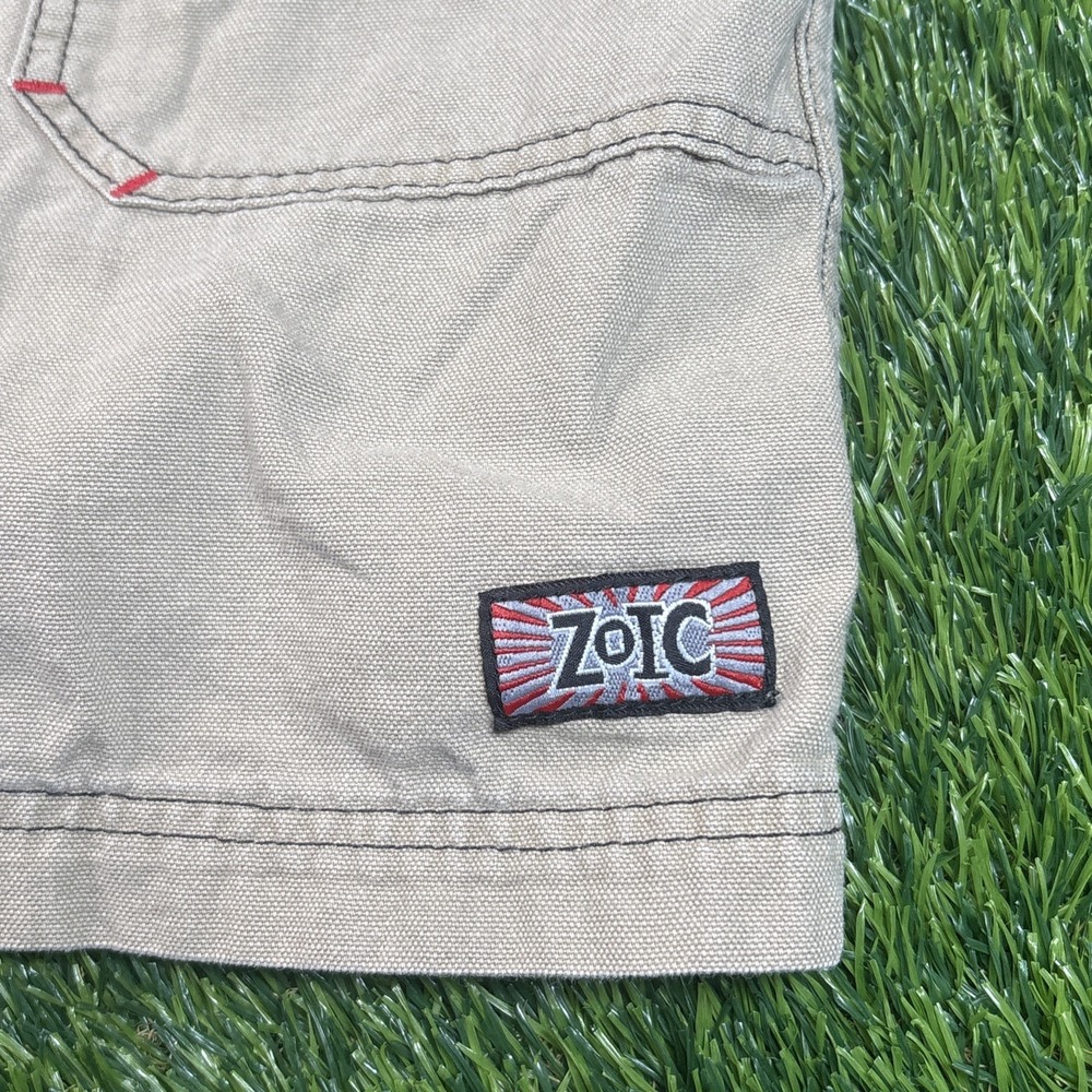 VTG Zoic Cycling Cargo Shorts Tan Men Size Large Lined Elastic Waist USA Made - Picture 3 of 16